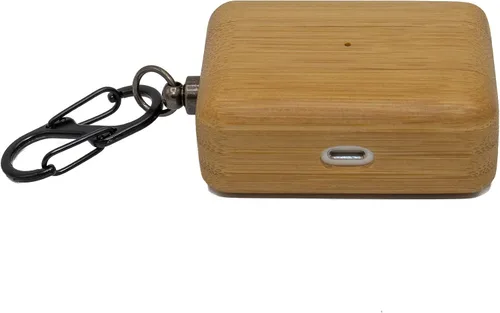 Vista 3 de Funda de madera natural para Airpods – Funda protectora compatible con AirPods Pro, funda de carga inalámbrica hecha de accesorios de madera únicos