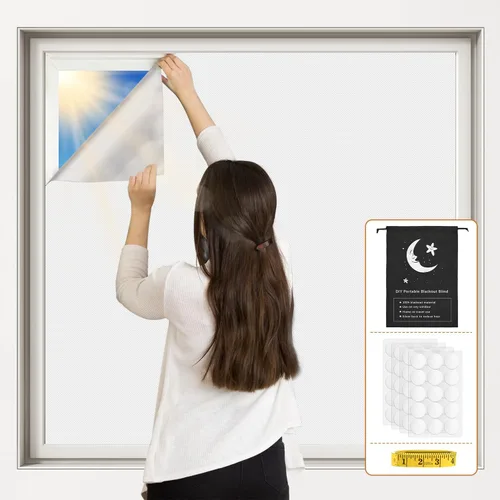 Vista 12 de Vanten 2025 Cortinas opacas mejoradas, cortinas de 118" x 57", material 100% opaco con cintas adhesivas, cubierta de ventana para cuarto de bebé