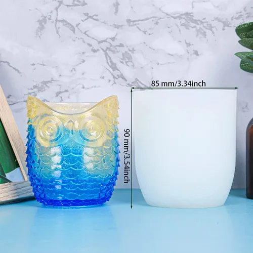 Vista 6 de Molde de silicona de resina para bolígrafo, molde para portavelas de búho, molde de fundición de epoxi para taza, maceta de almacenamiento