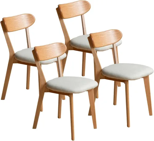 Vista 23 de Silla de comedor de madera maciza para cocina (1, negro) Contoured seat for comfort. Non-slip feet, sturdy wood. Quick assembly. For dining