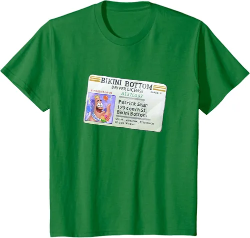 Vista 47 de SpongeBob SquarePants Camiseta con logotipo de Patrick Star Driver License King, Negro