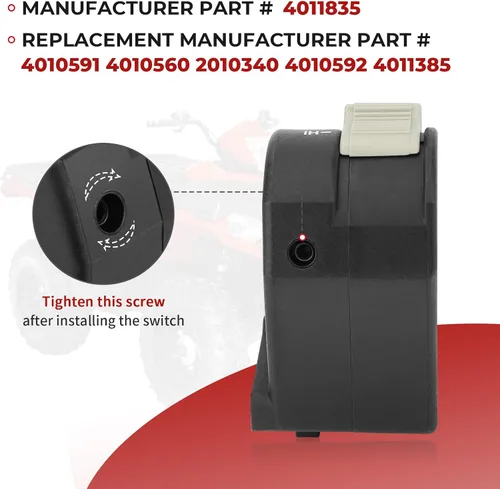 Vista 4 de Interruptor de luz de faro delantero para Polaris Sportsman-400/450/500/550/570/600/700/800/850/1000 Scrambler-850/1000 ATP-330/500 Scrambler-500