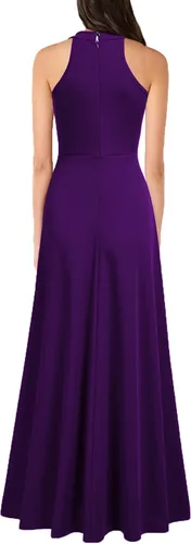 Vista 2 de MUSHARE Vestido largo formal sexy con cuello halter para mujer