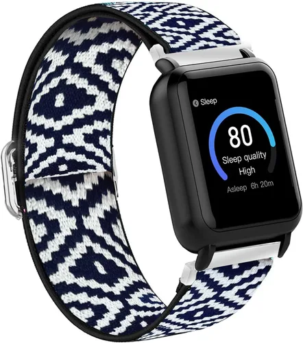 Vista 7 de Lamshaw Correa de repuesto ajustable de nailon elástico compatible con 3Plus Vibe Plus Vibe Plus + Smartwatch