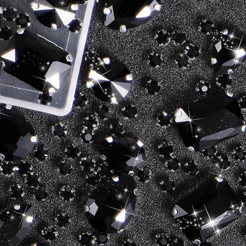 Vista 2 de WILLBOND 156 piezas de diamantes de imitación para coser con garra, diamantes de imitación de cristal con base plana, gemas con engaste de metal
