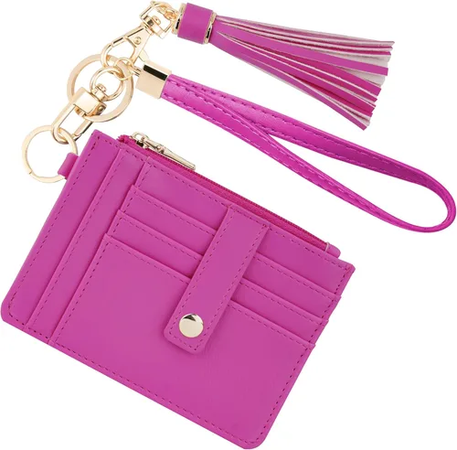 Vista 25 de KNGITRYI Billeteras pequeñas de pulsera para mujer RFID para tarjetas de crédito, cartera con llavero, cartera para tarjetas de crédito