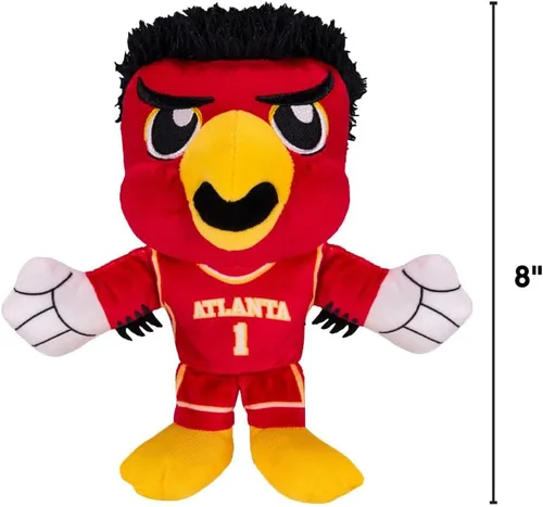 Vista 3 de Bleacher Creatures Atlanta Hawks Harry The Hawk Mascot Kuricha Sentado de Felpa - Suave Mascota Inspirada en Chibi Atlanta Hawks Harry el Halcón