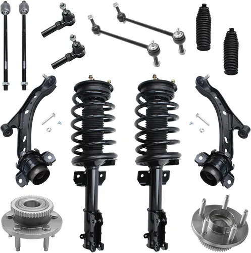 Vista 122 de Detroit Axle - Kit de suspensión delantera 4WD para Nissan Frontier Pathfinder Xterra, 2 cubos de rodamientos de ruedas, 2 brazos de control