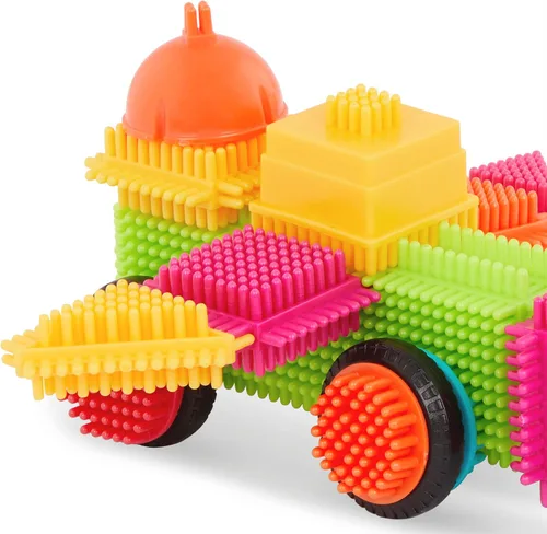 Vista 8 de Bristle Blocks Juguete Bloques de construcción para niños (80 piezas en tarro)