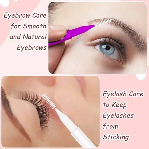 Vista 3 de 50 cepillos de cejas para cejas, cepillo multifuncional para peine de pestañas con tapa, herramienta portátil para cejas, brochas de cejas