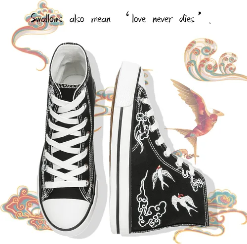 Vista 4 de kufeiti - Tenis de lona de alta calidad para mujer, zapatos de lona con cordones, color blanco y negro, casuales, para caminar