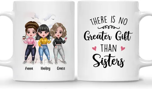 Vista 14 de GOSSBY Taza personalizada (2 Sisters) ¡Aparentemente somos problemas cuando estamos juntos, quién sabía! Taza personalizada para mejor amiga