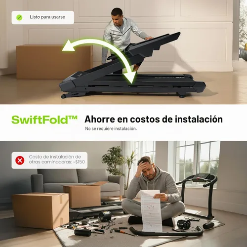 Vista 9 de 1st Smart Home - Cinta de correr solo para maratonistas con masajeador inteligente de pantorrillas, cintas de correr silenciosas UREVO para el hogar