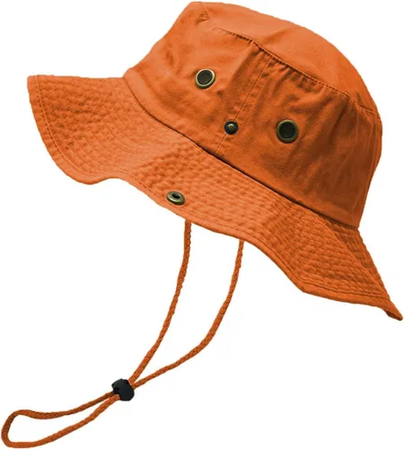 Vista 7 de Glory Max Sombrero de pescador de algodón lavado con correa de barbilla gorra de pesca Sun Safari Boonie Oliva