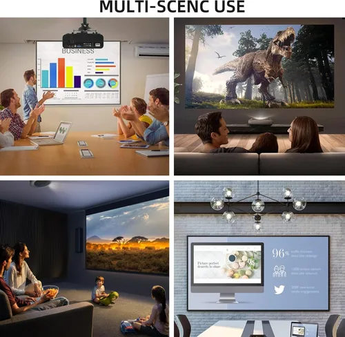 Vista 7 de Pantalla de proyector motorizada retráctil de 100 pulgadas 16:9 HD, pantalla de proyección automática con control remoto, pantalla de proyección