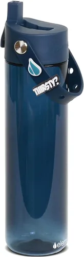 Vista 23 de Elemental Botella de agua Splash con pajilla, botella de agua reutilizable de plástico Tritan sin BPA con correa, ideal para viajes, gimnasio