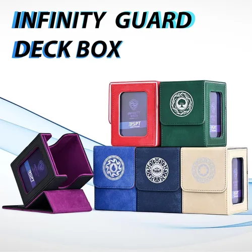 Vista 8 de Caja de almacenamiento de cartas Infinity Guard para MTG con pantalla para comandante para más de 100 cartas con doble funda, caja de almacenamiento