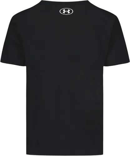Vista 2 de Under Armour Boys' Short Sleeve Wordmark Graphic T-Shirt, Relaxed Fit Black Tech Wordmark