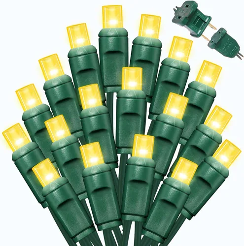 Vista 7 de LAMPHOME 100 unidades (2 paquetes de 50L) de luces de cadena, 30% de bombillas centelleantes y 70% de bombillas de luz constante, luces de Navidad