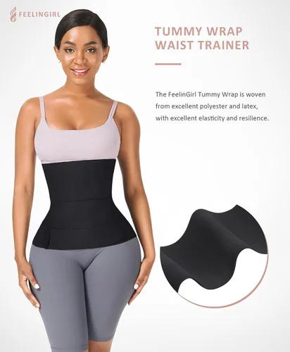 Vista 5 de FeelinGirl Entrenador de cintura para mujer, faja reductora de cintura para sauna, faja para abdomen, talla grande, vendaje Snatch Me Up