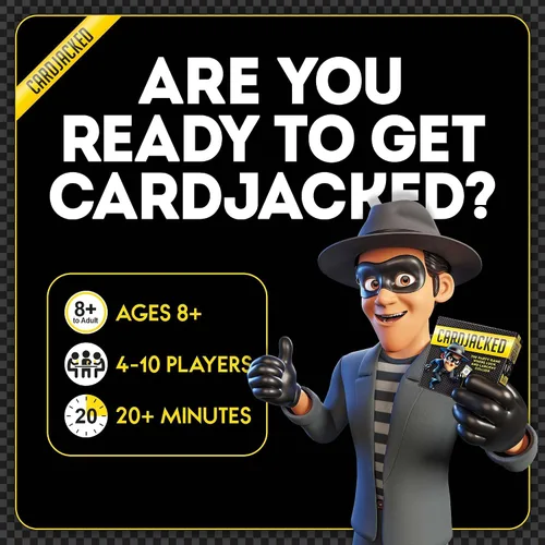 Vista 6 de CARDJACKED - Divertido juego de cartas para familias Juegos de cartas de fiesta para adultos 8-12 minutos de tiempo de juego Juego de cartas