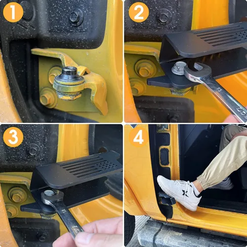 Vista 5 de sukemichi Estriberas para Bronco, accesorios para Ford Bronco de 4 puertas, 2 puertas, 2 puertas, acero, 1 par (bandera) Steel material,Foot pegs