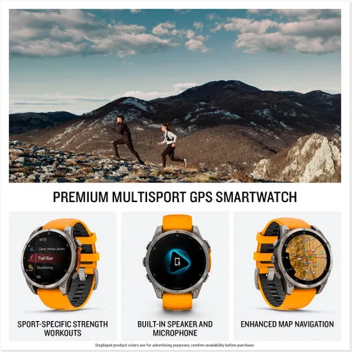 Vista 3 de Garmin fēnix® 8 – 47 mm, AMOLED, Zafiro, Smartwatch GPS Multisport Premium, Vida Útil de Batería Larga, Certificado para Buceo, Linterna LED