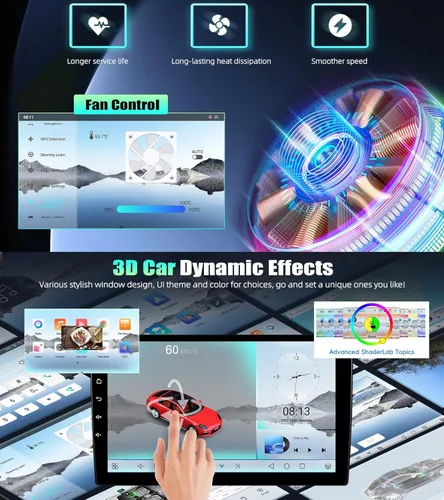 Vista 9 de Qualcomm 8-Core 4G+64G Estéreo de coche para Honda Civic 2001 2002 2003 2004 2005 con CarPlay Android Auto 9 "IPS pantalla táctil Android 15 Radio
