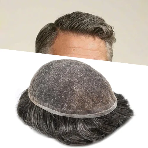 Vista 40 de Men Toupee Hairpiece Human Hair System Mens Hair Piece Bleached Knot Full Lace Toupee For Men Protesis Capilar Mens Toupee 6X8 1# Jet Black 100%