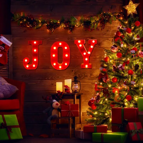 Vista 5 de XIMISHOP - Decoración navideña para interiores con 3 luces LED