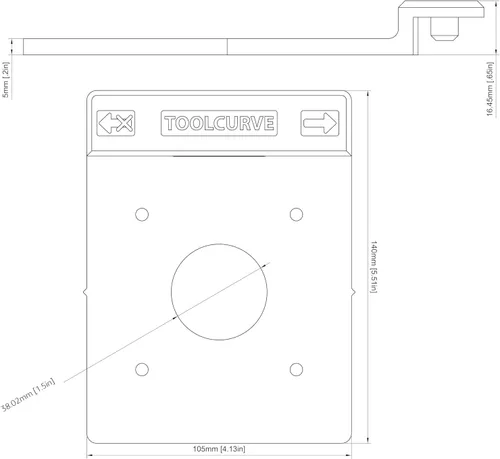 Vista 7 de Adaptador de riel guía ToolCurve compatible con enrutador Dewalt - Fabricado en EE. UU