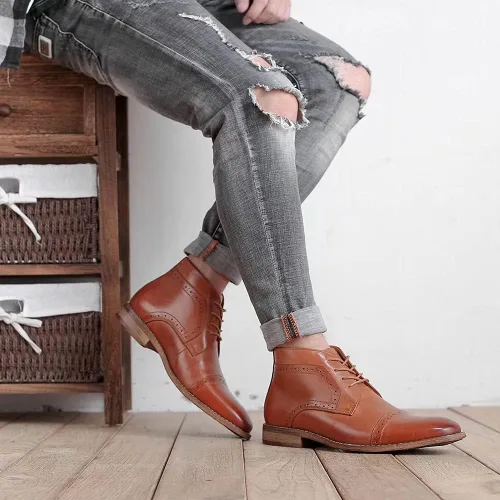 Vista 6 de Chukka - Botas a la moda, cómodas y de estilo oxford casual, al tobillo, botas con cordones