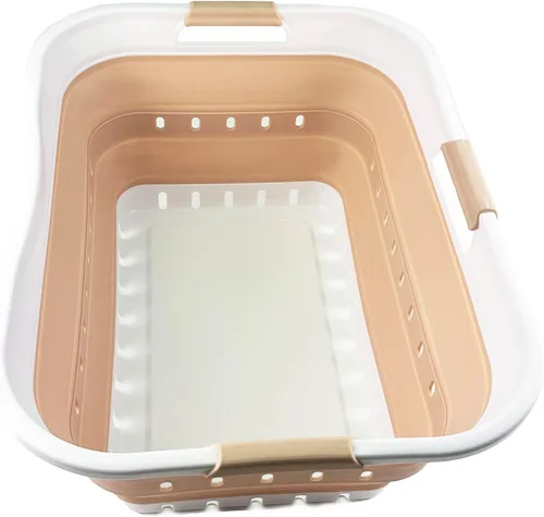 Vista 9 de SAMMART Cesta de lavandería de plástico plegable de 42L (11 galones) - Contenedor/Organizador de almacenamiento plegable emergente - Cesta/Canasta