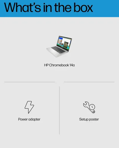 Vista 8 de HP Laptop Chromebook 14, Intel Celeron N4120, 4 GB de RAM, 64 GB eMMC, pantalla HD de 14 pulgadas, Chrome OS, diseño delgado, gráficos 4K, batería