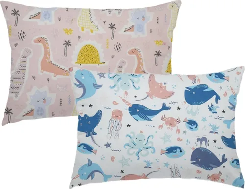 Vista 10 de Funda de almohada para niños pequeños, paquete de 2 fundas de almohada 100% algodón para niños y niñas, funda de almohada de 15 x 23 pulgadas, se