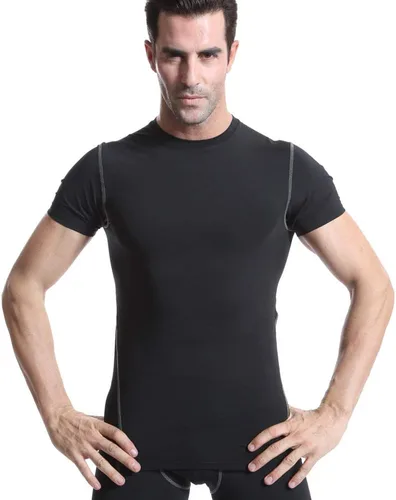 Vista 3 de Men's Compression Shirts Short Sleeve Workout T Shirts Athletic Sports Base Layer Cool Dry Gym Tops Undershirts