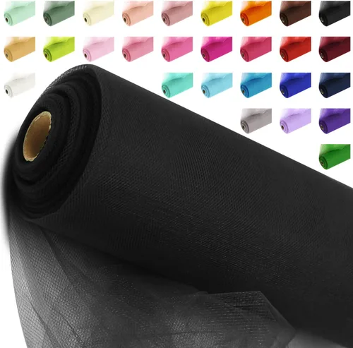 Vista 35 de Rollos de tela de tul, 54 pulgadas por 10 yardas (30 pies), cinta de tul para decoración de fiestas de boda, rollo de tela transparente en bobina