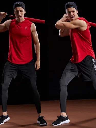Vista 3 de NELEUS Dry Fit - Camiseta deportiva sin mangas para correr con capucha