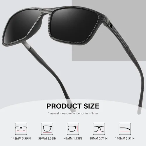 Vista 6 de Gafas de sol polarizadas para hombre, clásicas, ligeras, para conducir, pesca, golf, sol, protección UV