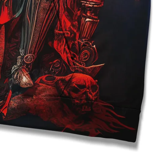 Vista 4 de Srcnhim Sudadera con capucha con estampado de calavera y bolsillo para hombre