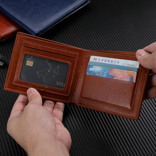 Vista 5 de YDJFCCTD Carteras de cuero grabadas para nietos y hombres, billeteras grabadas para hombre, regalos de cumpleaños para nieto, Grandson, Genial