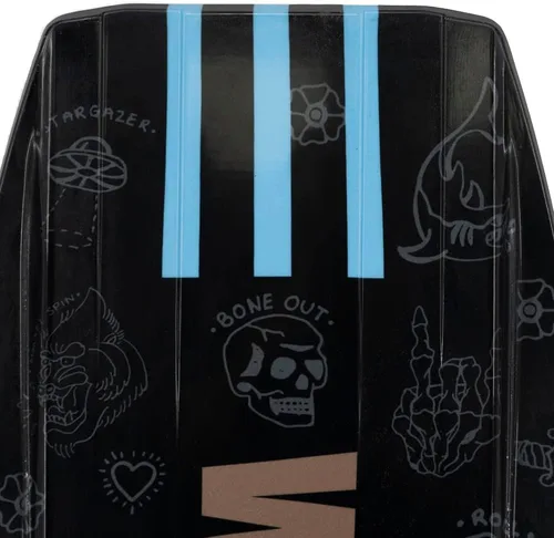 Vista 9 de White Knuckle The Shred Wakeboard (52.8 in), nivel intermedio para principiantes con aletas moldeadas