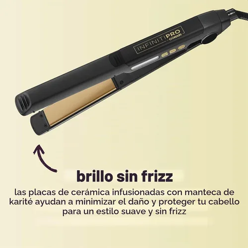 Vista 2 de INFINITIPRO BY Conair Plancha plana de cerámica de turmalina de calor ultra alto de 1 pulgada Negro
