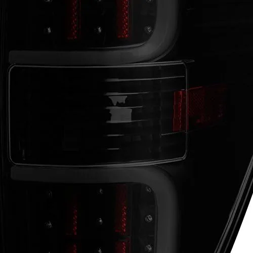Vista 7 de AKKON - Para Ford F150 F-Series 2009-2014, lámparas de luz trasera de freno con lentes ahumadas negras de doble tubo LED en forma de C LED Light