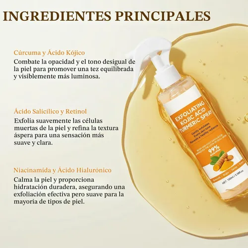 Vista 3 de Spray de cúrcuma de ácido kójico con esponja