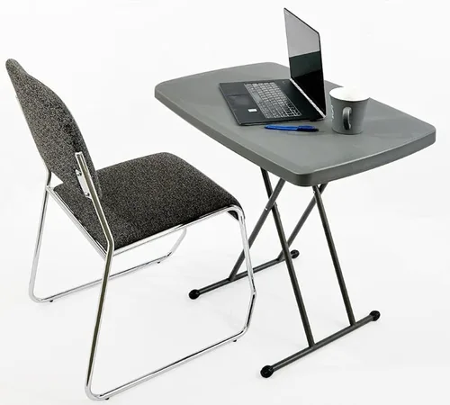 Vista 7 de Iceberg Mesa plegable personal pequeña para campamento, mesa de utilidad resistente, altura ajustable, carbón, 19.5 pulgadas de largo x 30 pulgadas