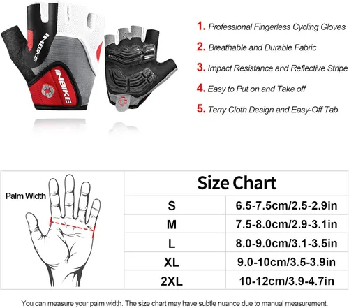 Vista 7 de Inbike - Guantes de ciclismo para hombre, 5 mm 0.19 pulgadas, almohadilla de gel absorbente de golpes, antideslizantes, transpirables