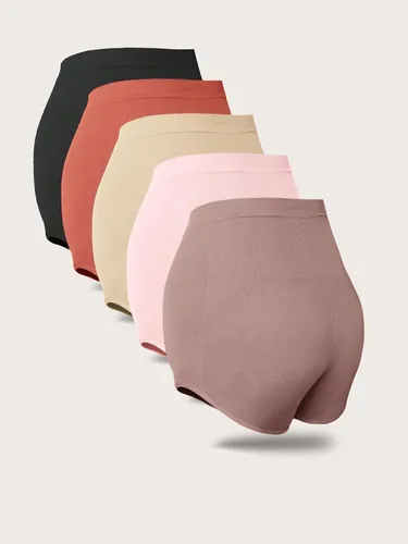 Vista 2 de SOLY HUX Ropa interior de punto de maternidad de 5 piezas para mujer, sin costuras, bragas de embarazo