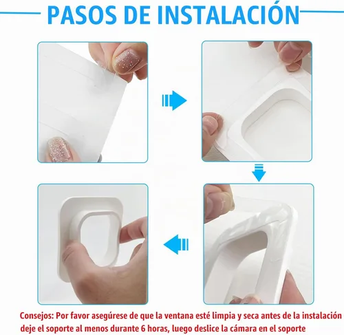 Vista 6 de Paquete de 2 soportes de ventana compatibles con Blink 2/1 Mini para interiores, soporte de vidrio de cámara de seguridad para ventanas/puertas