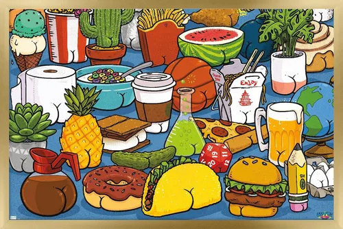 Vista 14 de Trends International Brian Cook: Butts on Things - Póster de pared de alimentos, 22.4 pulgadas de largo x 14.7 pulgadas, versión enmarcada de madera